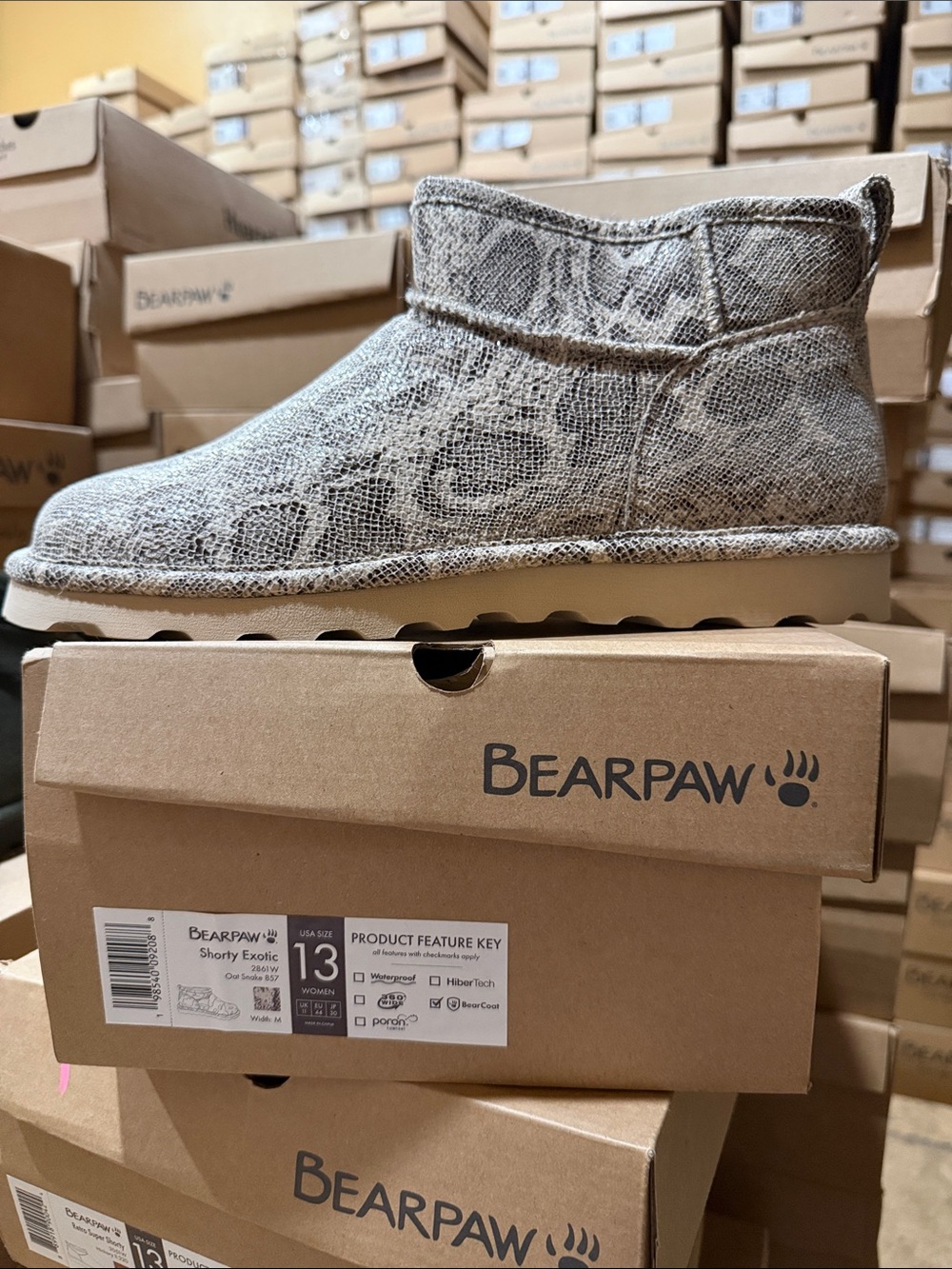 Bearpaw Shorty Exotic Oat Snake Boots